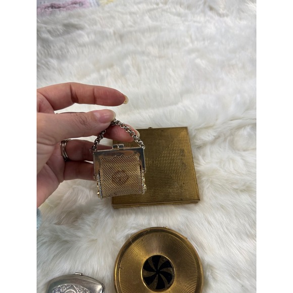 Vintage Vanity Set Compact Purse Mirror Case Etui Jewelry Holder Collection - Picture 3 of 14